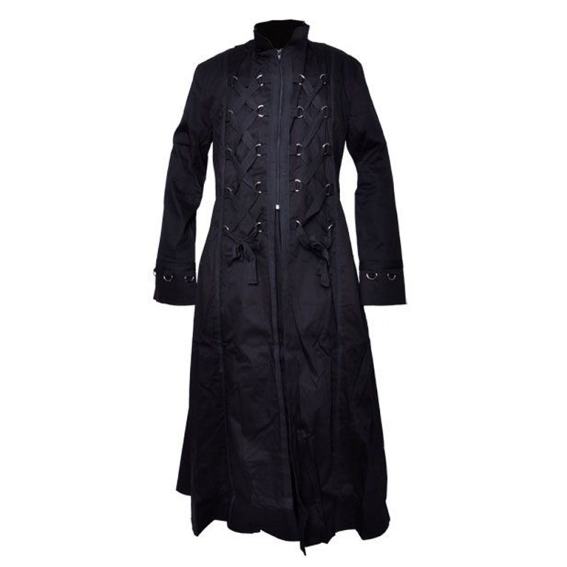 Mens Bondage Style Long Gothic Coat 